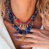 Bohemian Cloth Wrap Scarf Necklace Stainless Steel Charm Pendant New Beach Jewelry