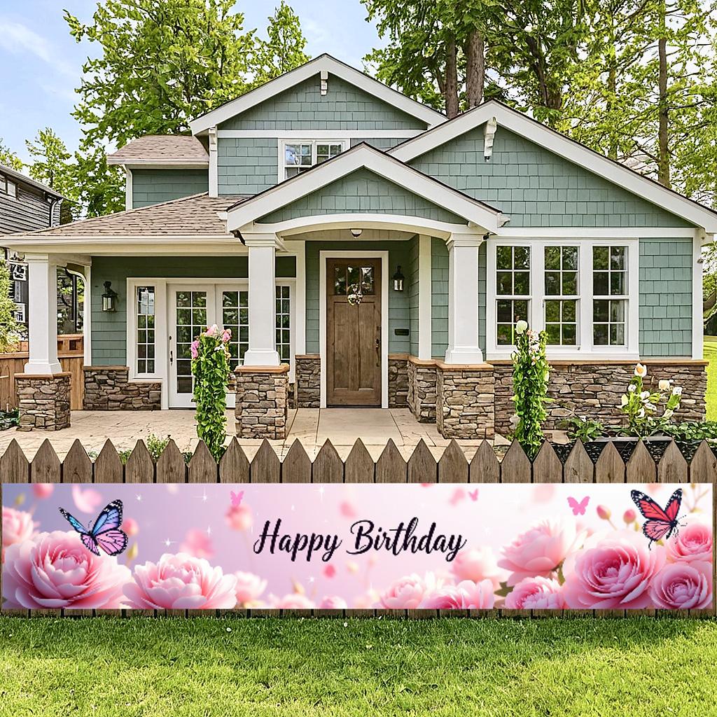 Birthday Decoration Backdrop Birthday Backdrop Birthday Banner Floral Celebration Decor For Event Celebration Personalized