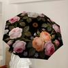 1pc Roses and Dandelions Circular Arrangement Umbrella with Plastic Handle,Suitable for All Seasons Home Travel Outdoor UmbrellaDD1829