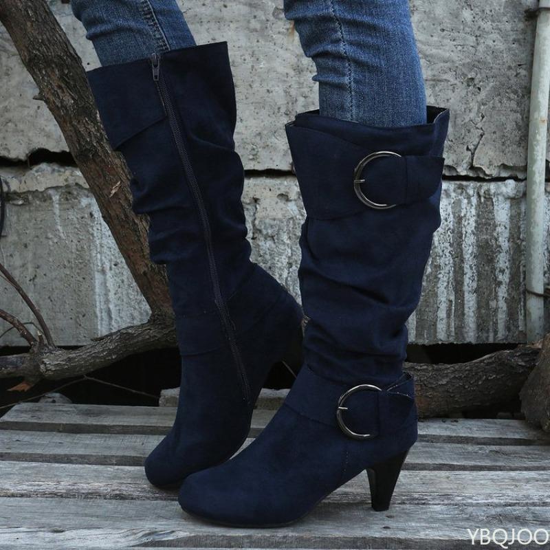 Fashionable Versatile New Spring Autumn Mid Length Boots Elegant Simple High-heeled Women's Shoes Minimalist Comfortable Boots