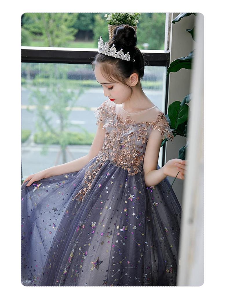 OWIEOW Piano Recital Long Formal and Elegant Suitable for Stage and Sizes Children's Dress, Kids' Dress, Girls' Dress, Performances, Concerts,
