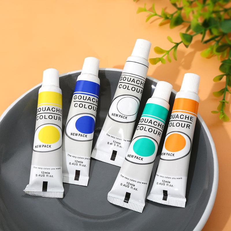 12-Color Kids' Paint Set: Waterproof, Sunproof, Squeeze-Type Hand-Painting Kit