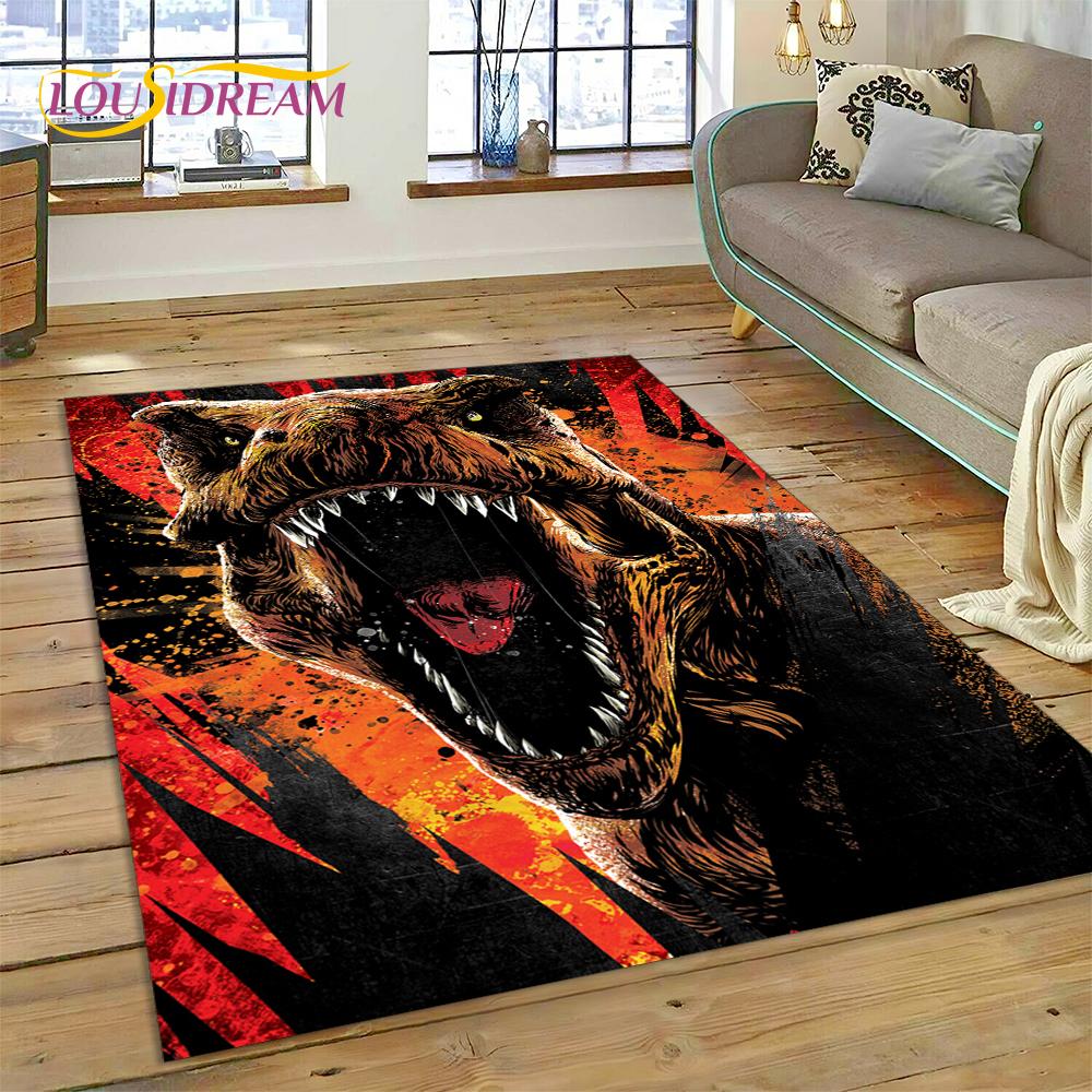 3D Cartoon Jurassic Park Dinosaur Dino Rug Carpet for Living Room Bedroom Decor,floor Mat Non-slip Decoration for Sofa Doormat