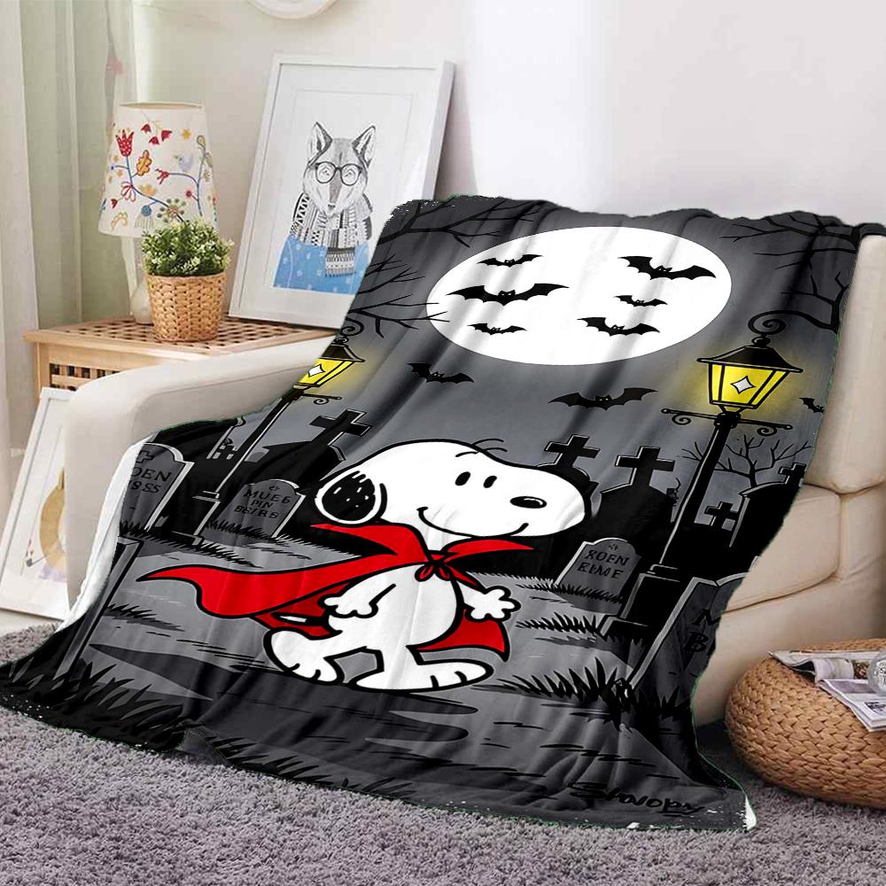 1Pc Snoopy Witch Halloween Night Blanket Soft And Comfortable Casual Warm Camping Travel Christmas Halloween Gift M91799