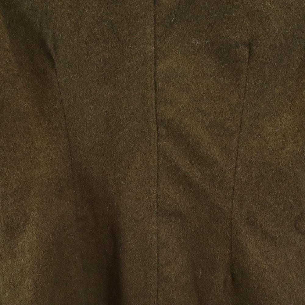 FRENCH ARMY 50s Vintage V Neck Wool Jacket 44L Khaki Women Used