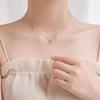 Sterling Silver Maple Leaf Necklace - Korean Style Minimalist Collarbone Chain Pendant for Women