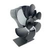 Wood Stove Fan Heat Powered Non-Electric Lotus Shaped Silent Operation 6-Blade Fireplace Fan with