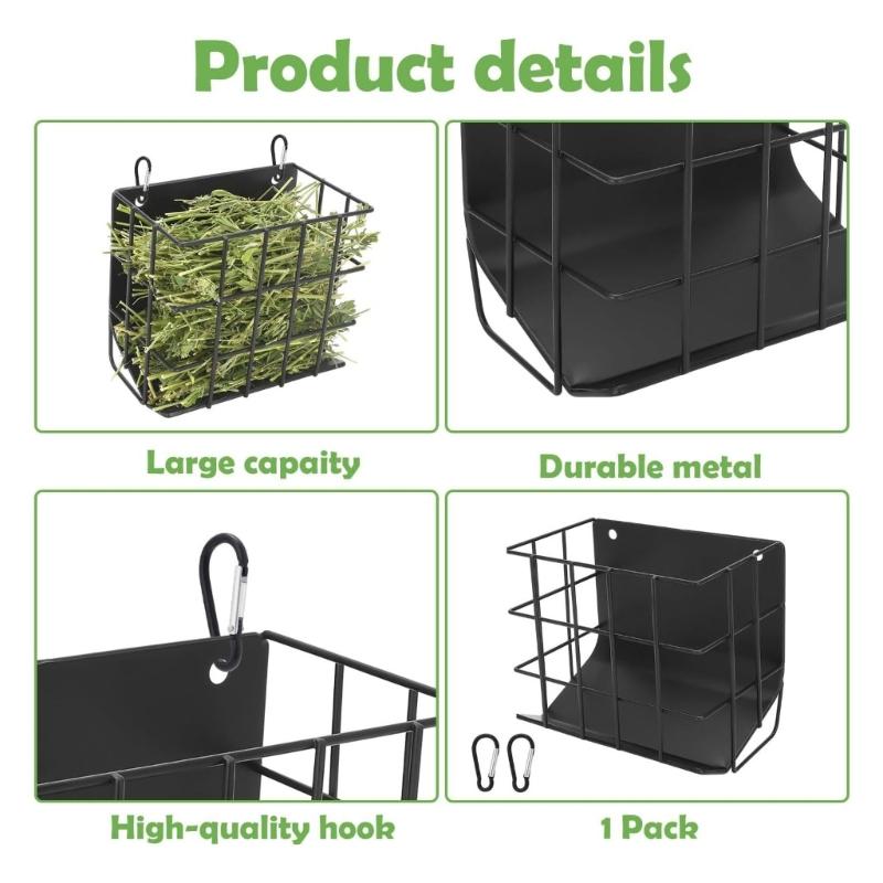 Metal Guinea Pigs Hays Rack Durable Anti Tip Structure Space Saving Cage Feeder For Small Pet