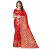 Sugathari Damen Kunstseide Rot Kanchipuram Sari (SAN PARI 73 ROT)