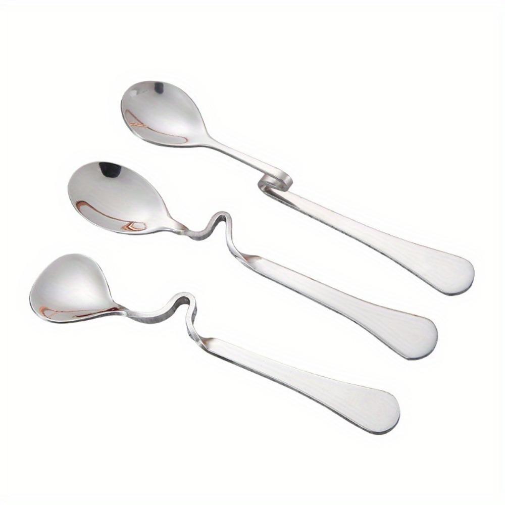 Talheres de Aço Inoxidável Copo Suspenso Colher Pequena Café Mel Fruta Chá Colher de Mistura Colher com Alça de Metal Curvada para Pendurar na Parede