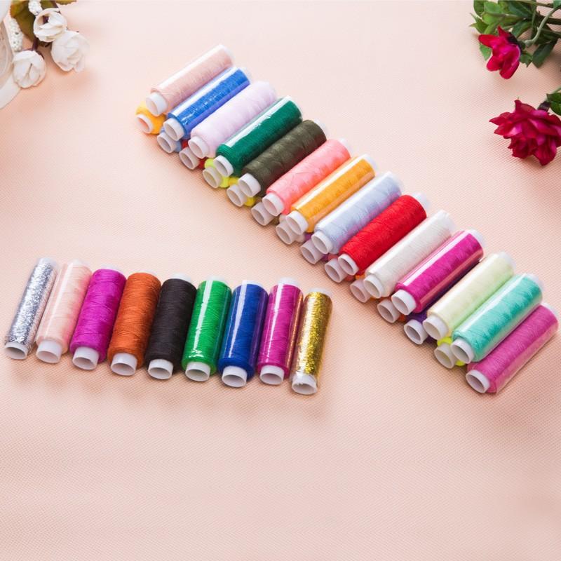 39-Color Polyester Sewing Thread Set 100% Polyester Yarn for Hand Embroidery And Sewing Machine Use Durable Fabric Repair Tool