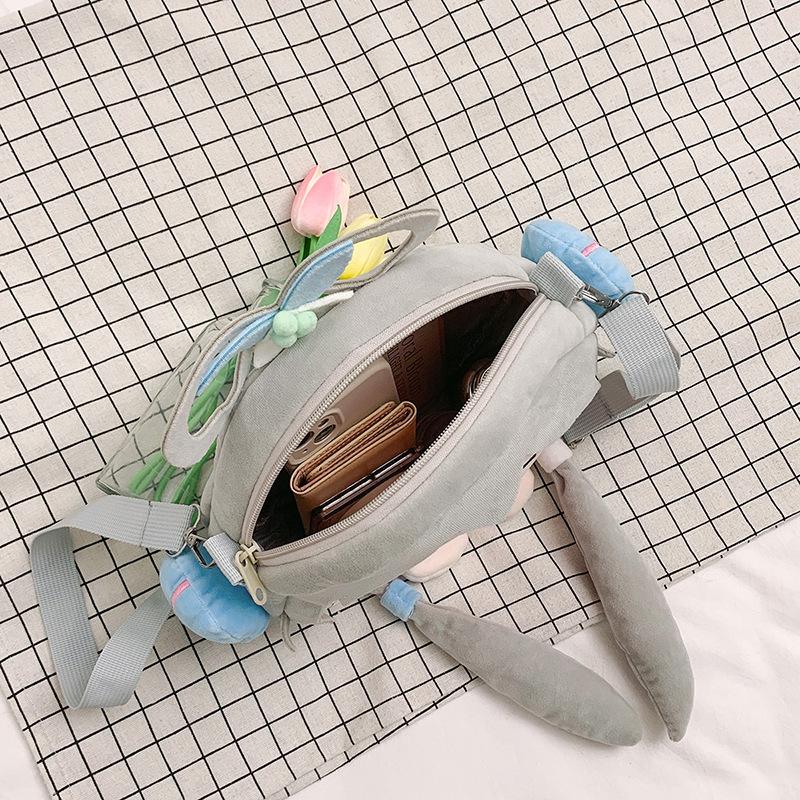 Super Happy Big Mouth Bag Two-dimensional Soft Girl Crossbody Pain Bag Cute Student Cartoon Perspective Bag Creative Jelly Bag