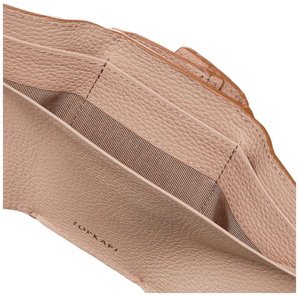 TOPKAPI Mini Embossed Leather Tri-fold Wallet, Gemdrops, Women's, Pink Beige, 9.5cm