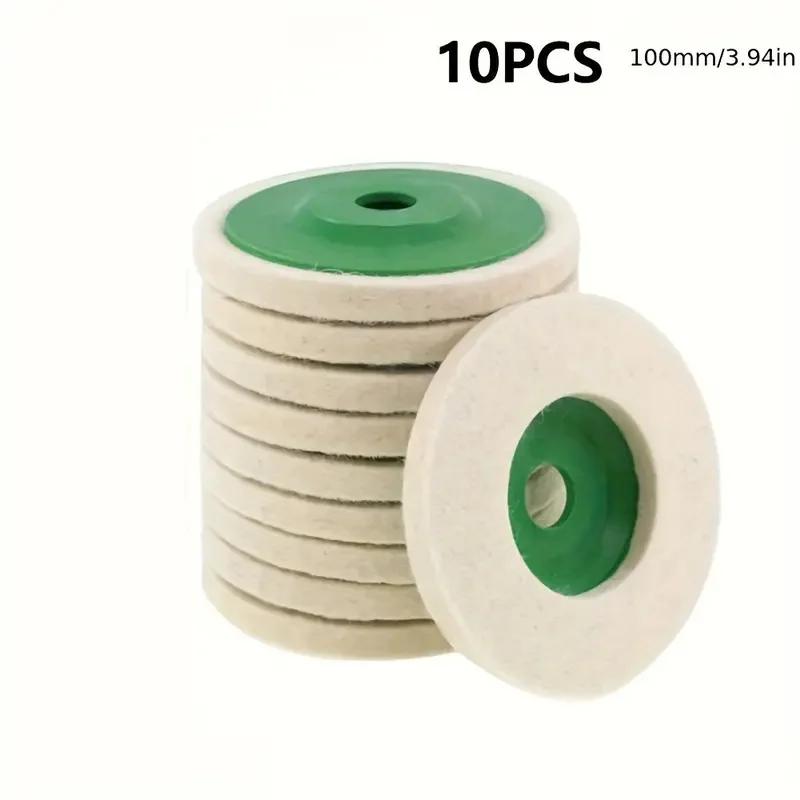 1pc/10pcs Wool Felt Disc 4 Inch Felt Polishing Wheel Buffing Pads Angle Grinder Wheel Felt Polishing Pad Disc For Metal