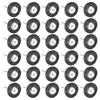 30Pcs Brush Wheel Flat Mini Wood Carving RustCorrosionPaint Removal Polishing ToolsBristles