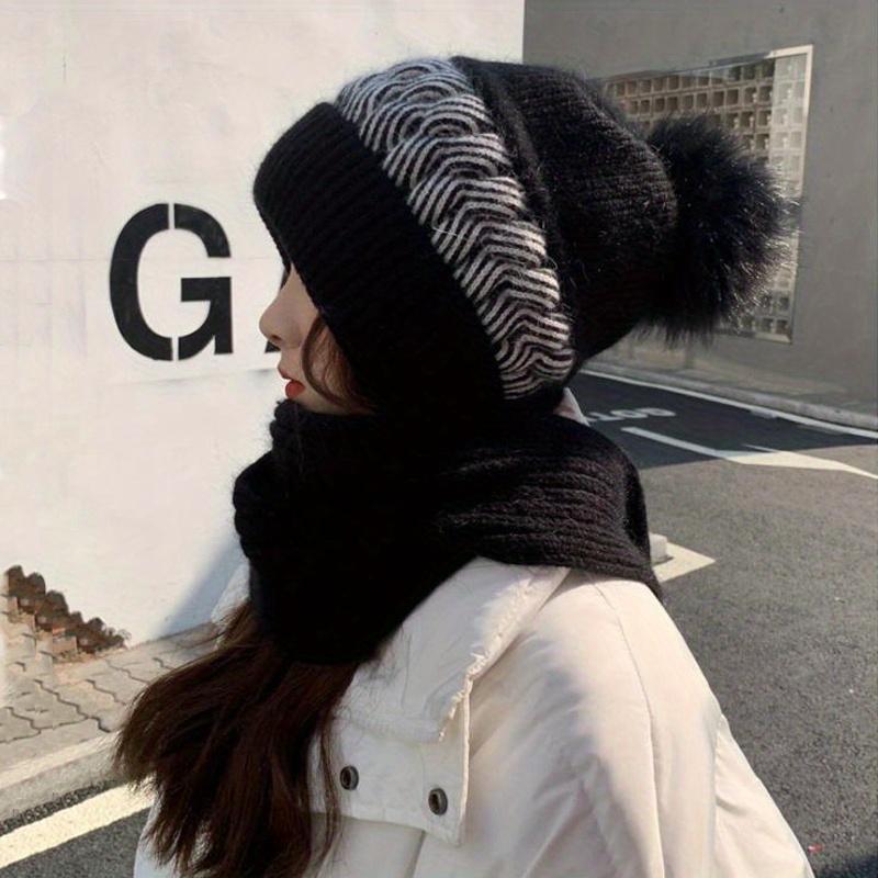 2025 Women'S Winter Warm Hat & Scarf Combo - Soft, Windproof, Ears Covering Beanie with Adjustable Clasp, Lightweight & Comfortable