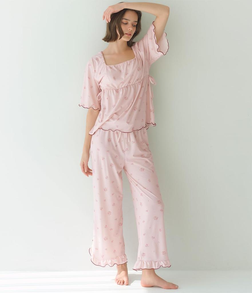 Peach John Soft Floral Short Stylish Summer Flared Cut and One Size Loungewear, Print, Sleeves, Cute, Pajamas, Sewn, Pink,