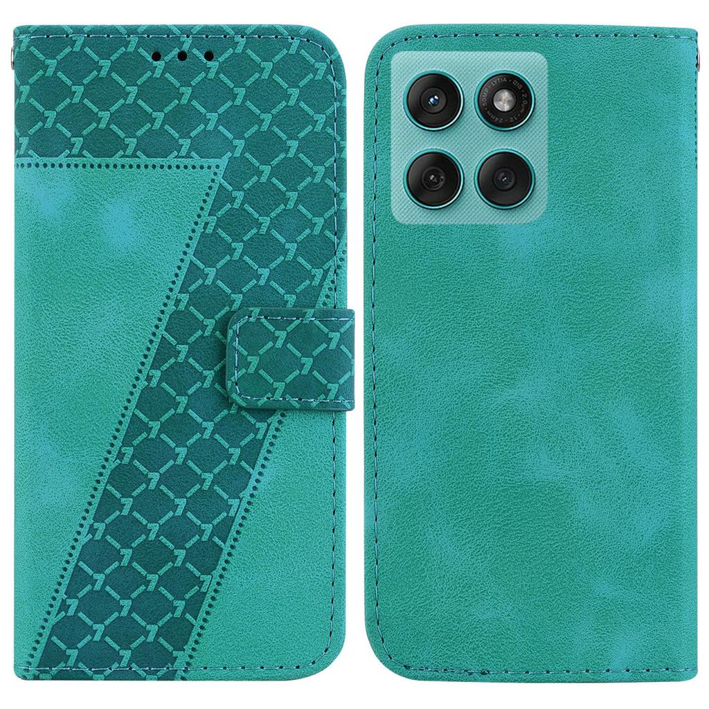 For Motorola Edge 60 5G/60 Fusion 5G Stand Case 7-Shaped Pattern Imprint Leather Phone Cover
