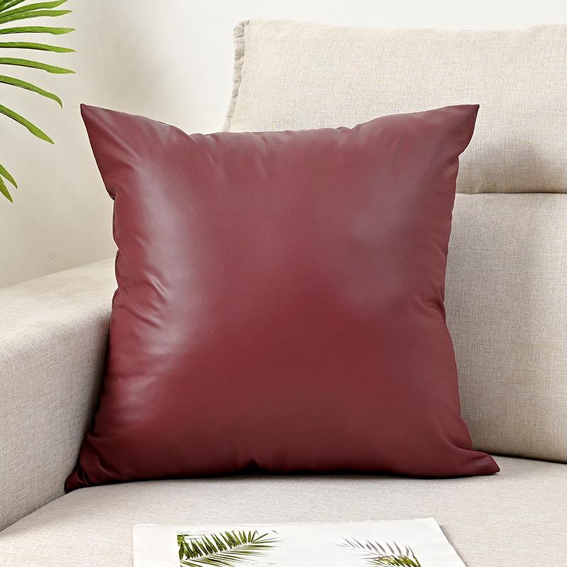 Wasserdichte Kissenhülle aus PU-Leder, einfarbige Kissenbezüge, Überwurf-Kissenhülle für Sofa, Schlafzimmer, Wohnzimmer, Heimdekoration