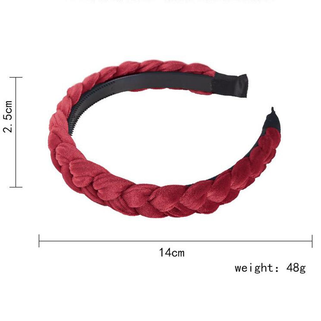 New Fashion Braid Headband Soft Flannel Hairband Women Non-slip Teeth Headwear Turban Classic Hair Hoop Adult Hair Accessories