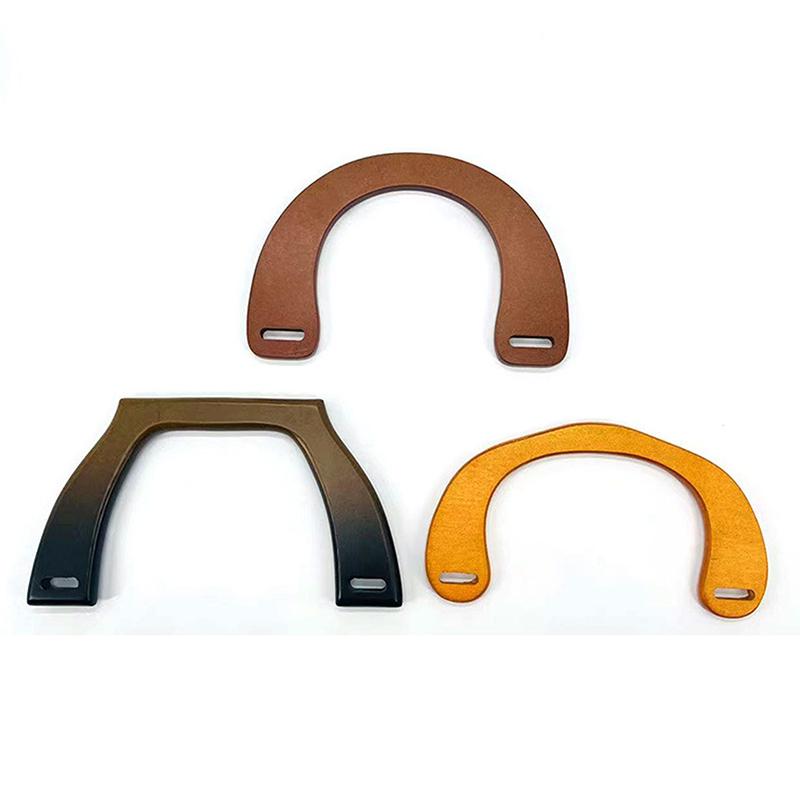 Wooden Bag Handle Decorative  Square Wood Strap Solid Color Hand Bag Replacement Accessories Diy Women'S Clutch Bag Handle