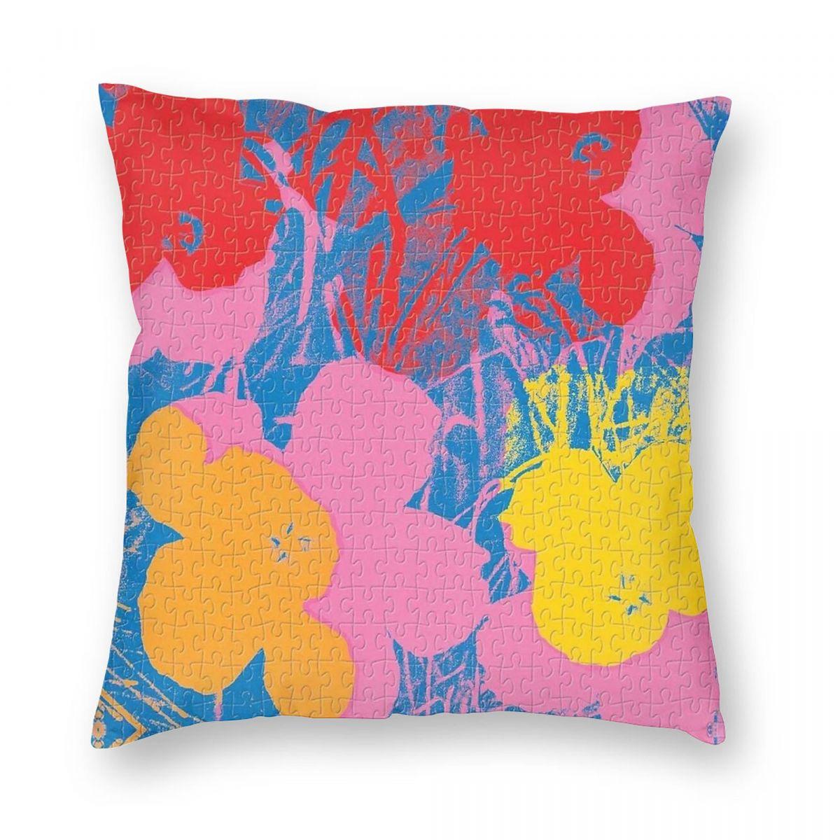 

Andy Warhol Color Flowers Pillowcase Polyester Linen Velvet Creative Zip Decor Throw Pillow Case Car Cushion Case double sided printing:30x30cm