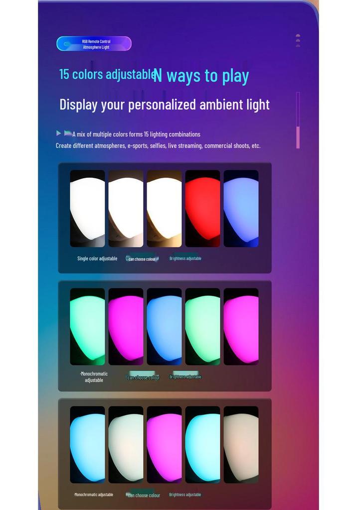 Wireless RGB LED Light Bulb with Magnet and Type-C Charging for Home, Camping, and Outdoor Use