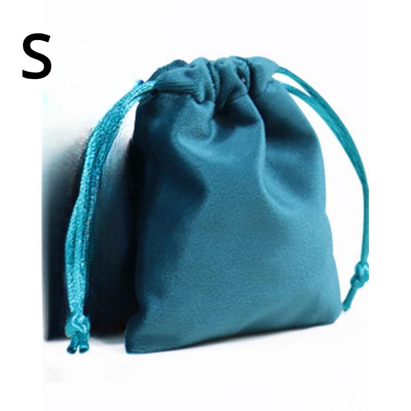 1Pc Vintage Velvet Drawstring Cosmetic Bag Solid Color Red Christmas Gift Bags Wedding Jewelry Packaging Pouches