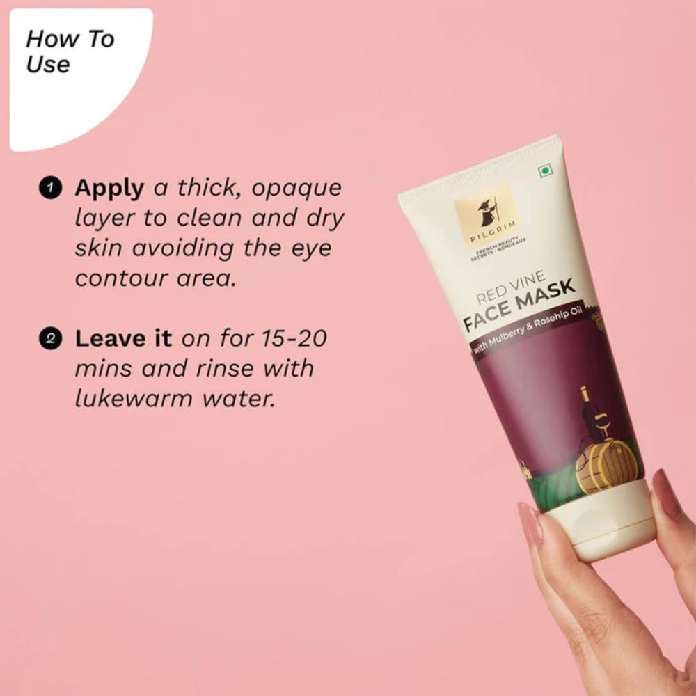 Pilgrim Anti-Aging Rotwein Gesichtsmaske Für Strahlende Haut Ölhaushalt Bräunungsflecken Dunkle Flecken Pflege 100 g