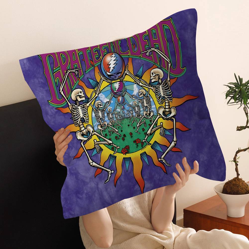 G-Grateful D-Dead Band Personalized Pillow Cover Kids Bedroom Wild Party Decor Pillowcase Kid Birthday Shower Gift