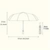 Folding Umbrella with Central Pattern, Rotating Ring & Contrast Black & Stripes - Compact Travel Umbrella for Backpacks, Perfe