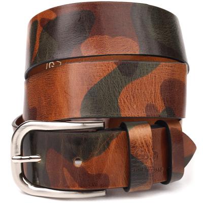 Belt for Men In Military Style Made of Genuine Leather GRANDE PELLE Leather Belt 21478 Multicolored
