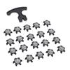 20PCS Replacement Shoe Cleats and 1 Removal Spanner Non Slip Shoe Spikes for Outdoor Use Black