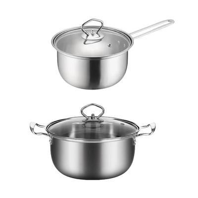 Casserole à lait Casserole multifonction avec couvercle Casserole à soupe Casserole en acier inoxydable Marmite pour café Cuisine Maison Restaurant Sauce