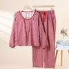 Autumn pure cotton pajamas women's red plaid Korean version loose loungewear long-sleeved trousers casual outerwear suit