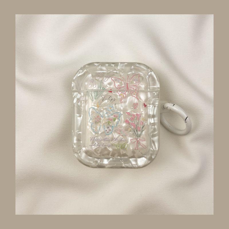 

Чехол для Airpod3 для Apple Pro Чехол для наушников Второе поколение Беспроводной Bluetooth Третье поколение Aipods2 Поколение Airpodpro Четвертое поколение 5 AirPods Pro [Shell flower butterfly] send Hook