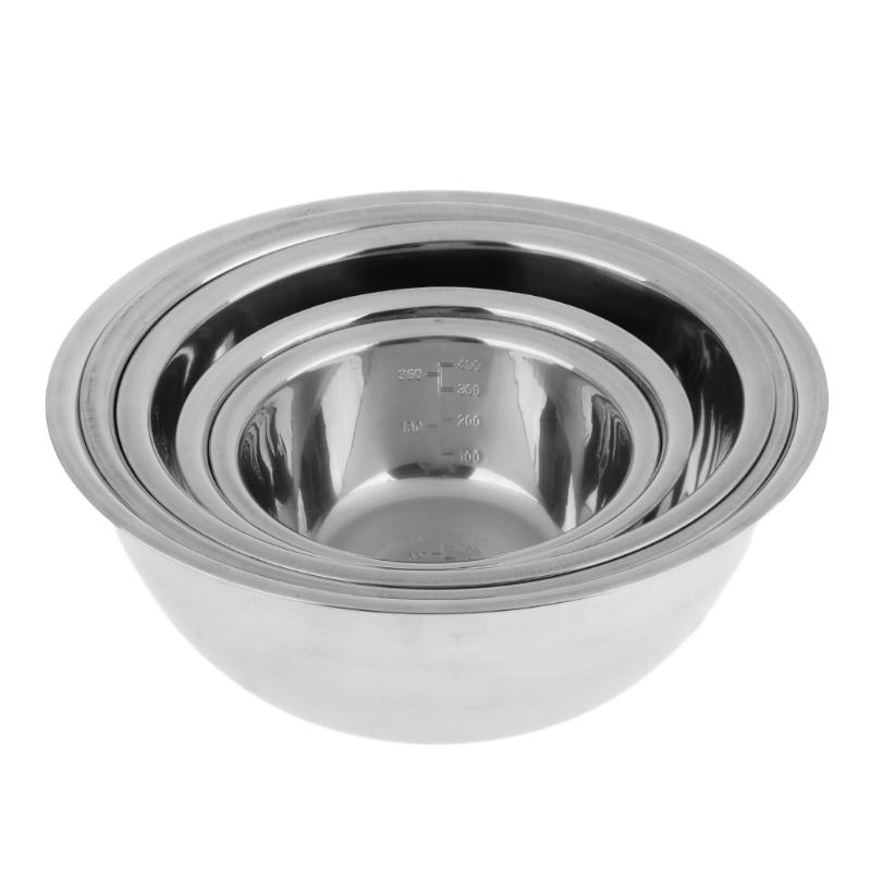 5 Pcs Stainless Steel Mixing Bowl Home Kitchen Outdoor Camping Fishing Cookware Dinnerware.