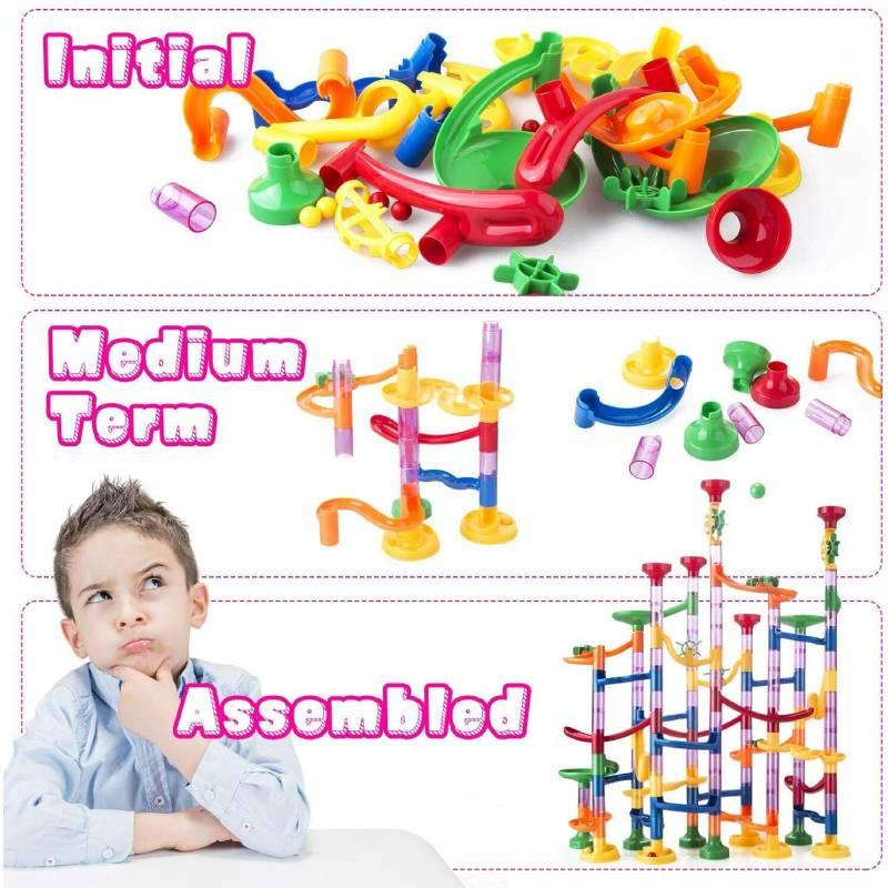 Interactive Building Toy Transformable Ball Track Marble Run Maze Construction Set For Kids