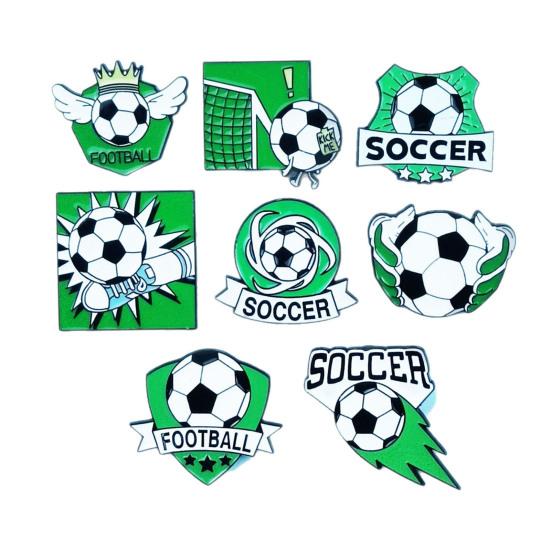 Enamel Brooch Zinc Alloy Texture Football Shape Lapel Pin Jackets Hats Sweatshirts School Bags Metal Fan Accessory
