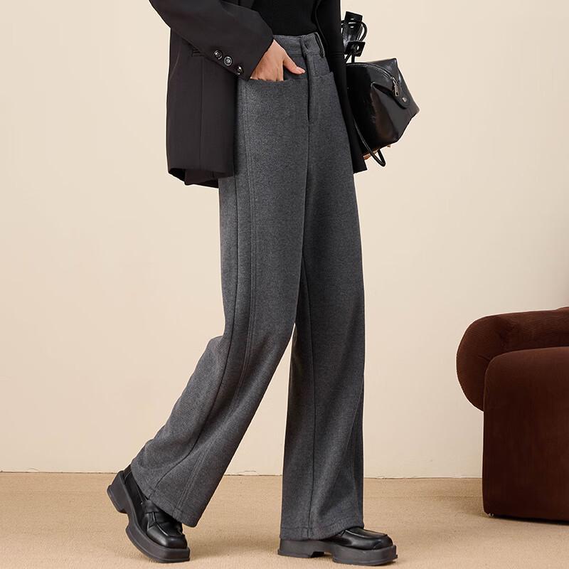 Fanzhen Women's High-Waist Wide-Leg Wool Blend Pants