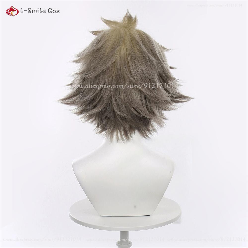 Rudo Surebrec Cosplay Wig 25cm Yellow Flax Dye Gradient Wigs For Men Cosplay Costumes Anime Wig Heat Resistant Synthetic Hair