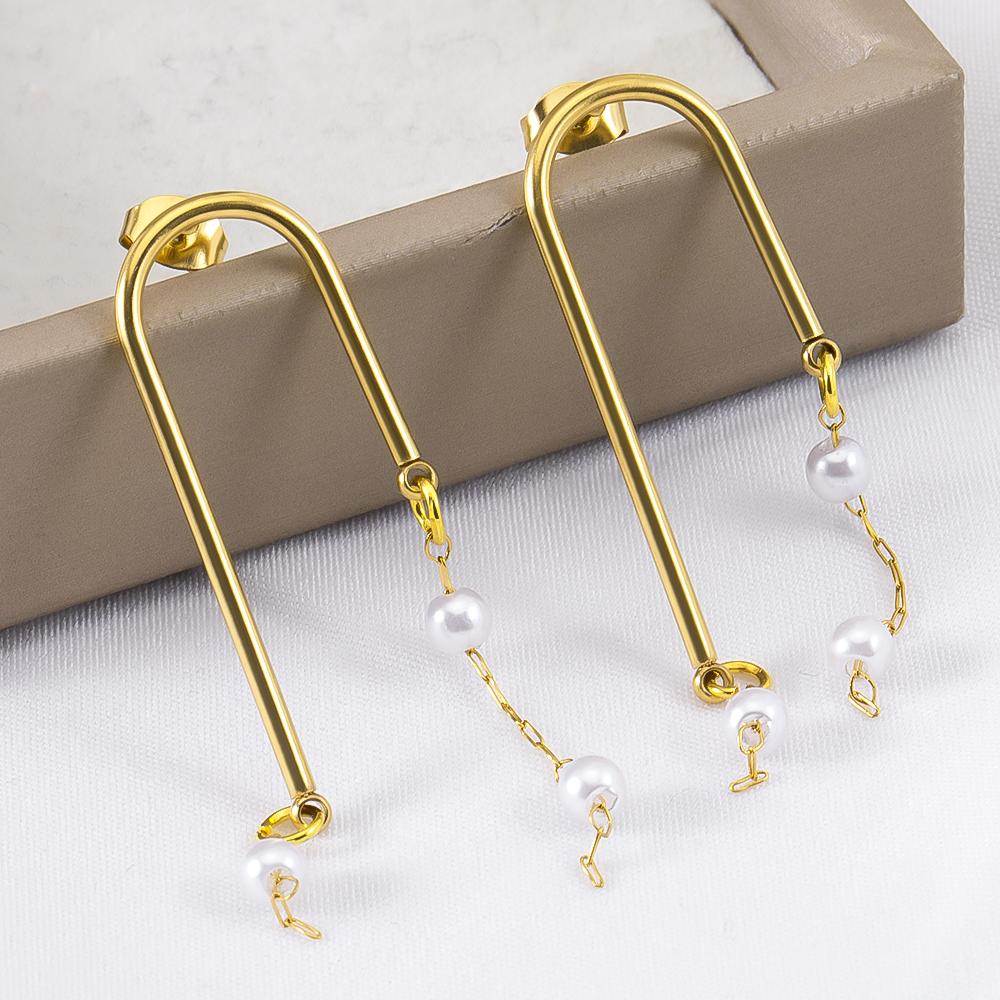 5 Paar Edelstahl Ohrbügel Langer Stift Post Haken Ohrstöpsel Verbinder Quaste DIY Schmuck Handgefertigte Ohrringe Zubehör Fundstücke
