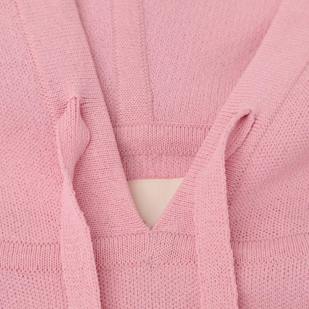 LEMONPLET Pink Knit Pullover Parka Tops ONESIZE pinkUsed