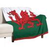 Y Ddraig Goch Der Rote Drache Grunge Walisische Flagge Wurfdecke Strand Für Sofa Dünne Bettdecken Flauschig Weiche Karodecken