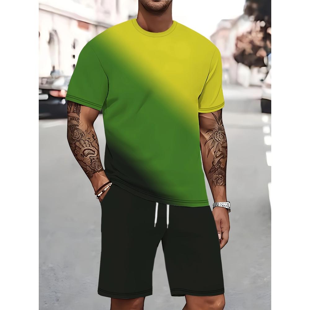 Men's Casual Fashion Simple Short-sleeved Shorts Set Comfortable Loose Sports Suit Versatile Unisex Sports Clothing