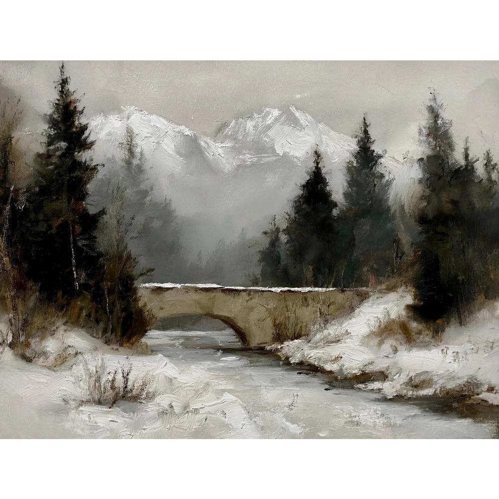 Minimal Landscape Vintage Winter Posters Tree Sketch Farmhouse Modern Prints Canvas Painting Wall Picture Home Living Room Decor