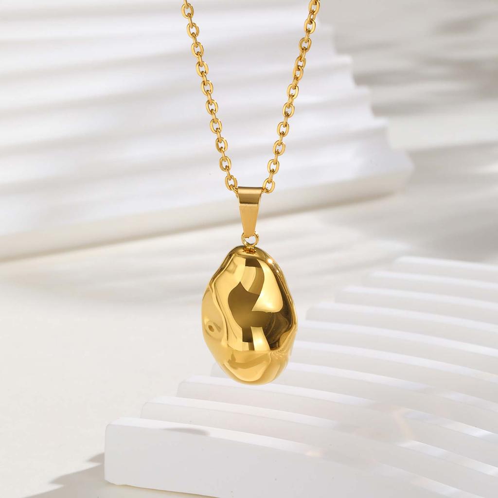 Irregular Hollow Pendant Necklaces for Women,Gold Color Retro Stainless Steel Necklace,High Quality Jewelry Gifts
