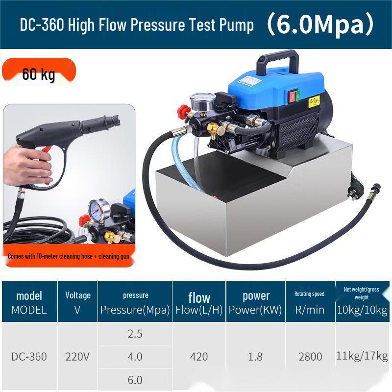 Lixin Portable Electric Pressure Test Pump DC-360 with Car Wash Kit