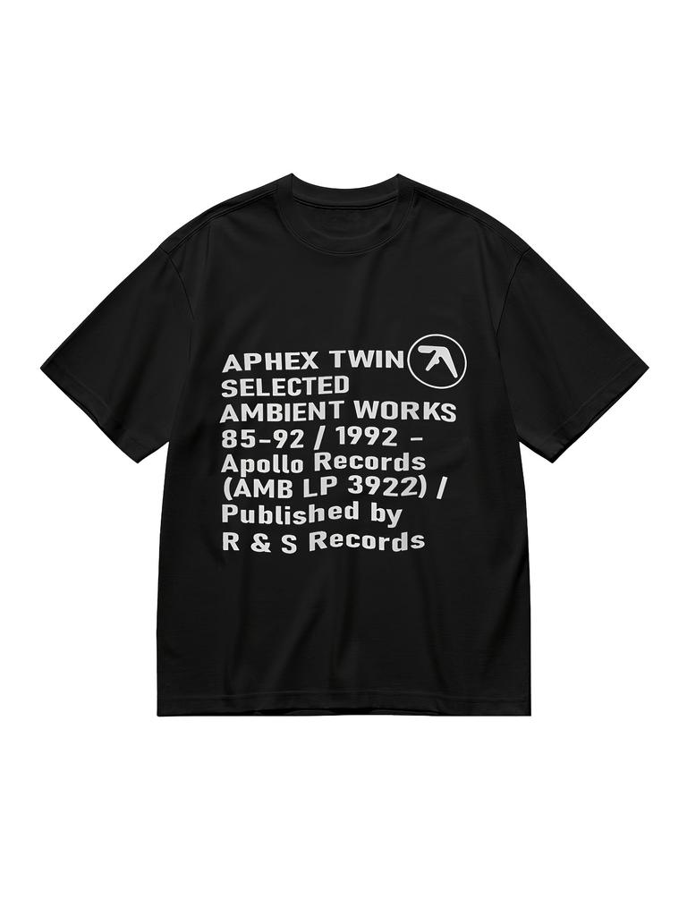 Aphex Twin Ambient Works מרצ'נדייז קלאסי משנות ה-90 IDM חולצת מוזיקה רטרו עם רשימת השירים הבולטים מהאלבום
