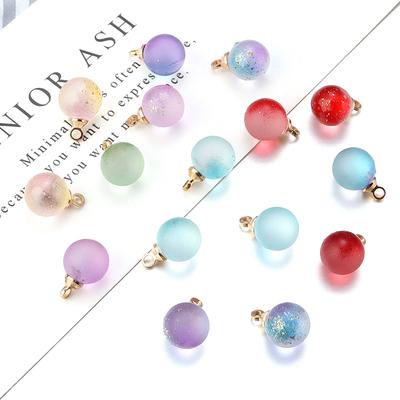 30pcs 8mm Gradient Lampwork Charms Colorful Glass Round Beads Charms Pendant For Jewelry Making DIY Necklace Bracelets Earrings